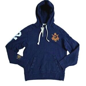 Polo Ralph Lauren Hoodie #2 Sweatshirt Men's Medium Pony Logo Rugby Y2K 67 Blue